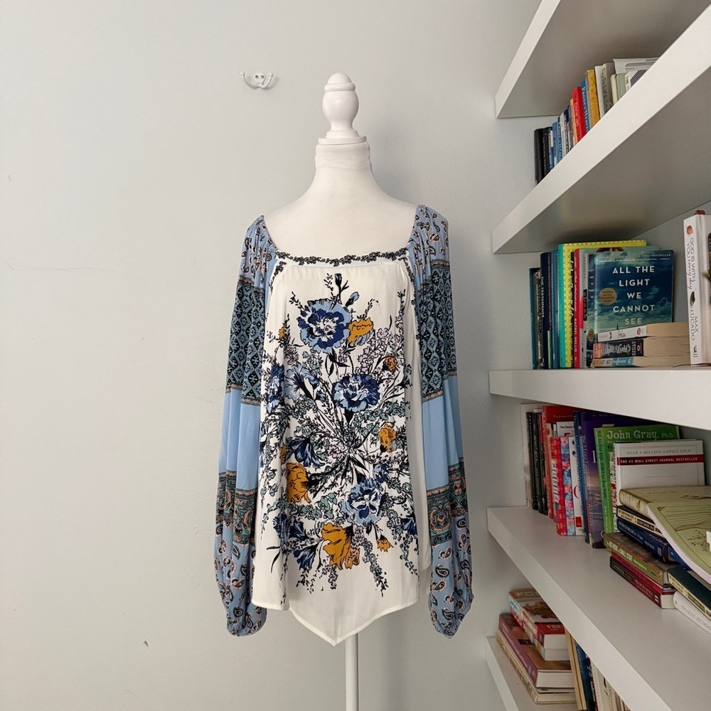 Free People Positano Floral Print Top Women's Size Large